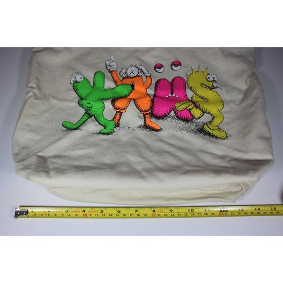 KAWS x Uniqlo Logo Spell Out Tote Bag K551 - Picture 5 of 9